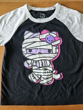 Hello Kitty Kids Girls Mummy Halloween Graphic Hybrid T-Shirt Size Large